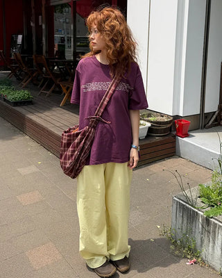 Checked Ribbon Shoulder Bag