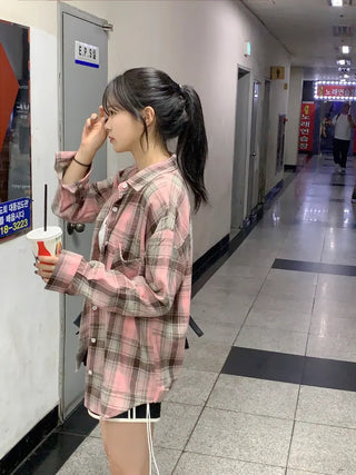 [UNISEX] Oversized Check Shirt