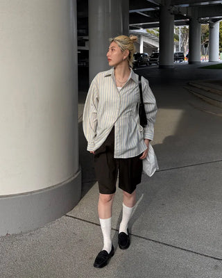 Waistband with elastic back pleats, slacks, half-pants