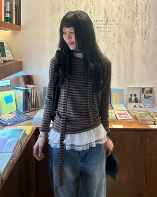Striped scarf T-shirt