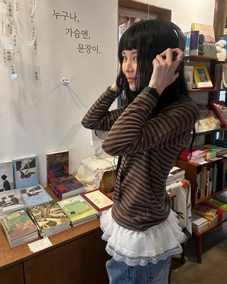 Striped scarf T-shirt