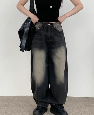 Balloon Wash Denim Pants