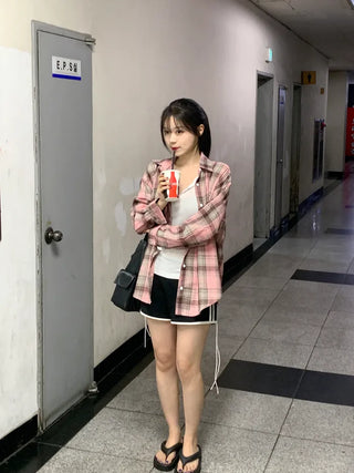 [UNISEX] Oversized Check Shirt
