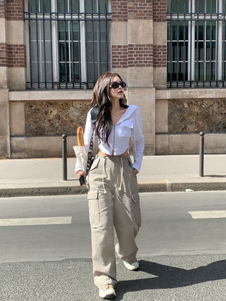 Cotton string cargo pants (3 colors)
