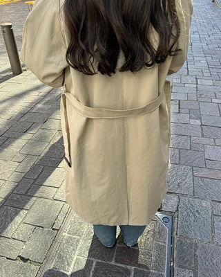 Single-breasted long trench coat