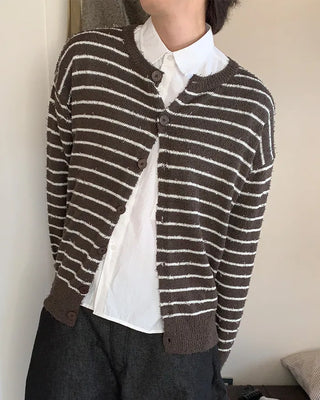 Striped Round Cardigan