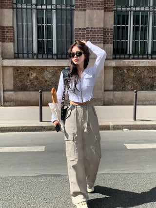 Cotton string cargo pants (3 colors)