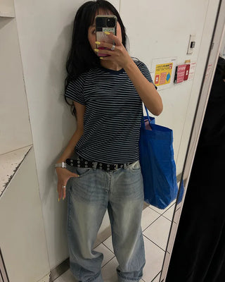 Basic Fit Striped Short Sleeve T-Shirt
