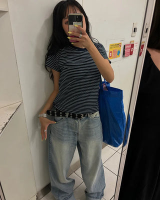Basic Fit Striped Short Sleeve T-Shirt