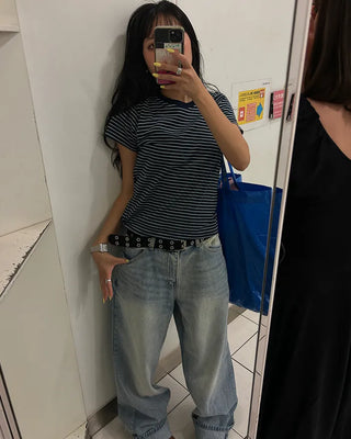 Basic Fit Striped Short Sleeve T-Shirt