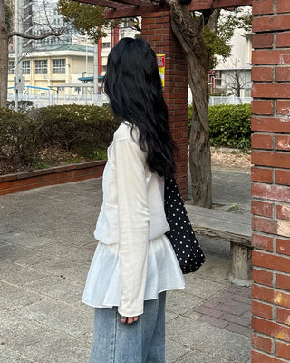 See-through camisole shirred dress