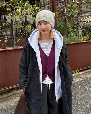 (Unisex) Double Zip Fleece-Lined Hoodie