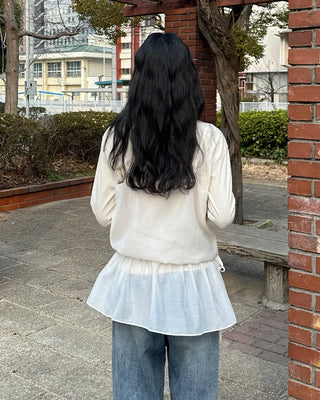 See-through camisole shirred dress