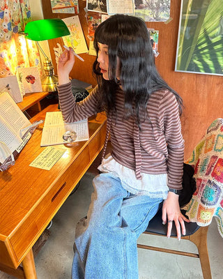 Striped scarf T-shirt