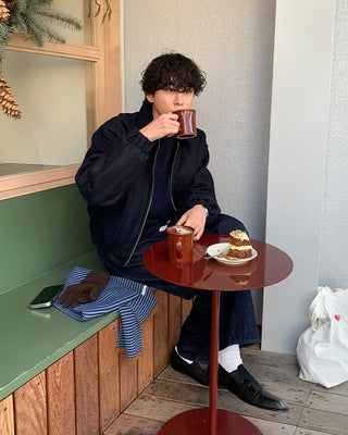 Colored zipper blouson jacket