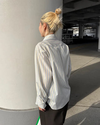 Double Stripe Wrinkle Loose Shirt
