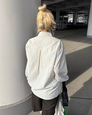 Double Stripe Wrinkle Loose Shirt
