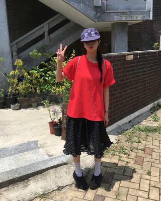 Frilled polka dot skirt