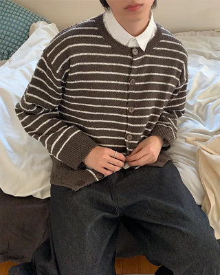 Striped Round Cardigan