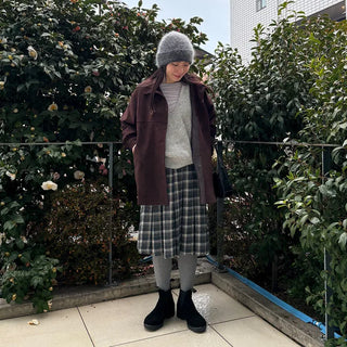 Suede Collar Neck Mid-Length Jacket