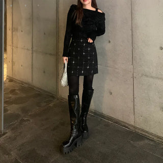 Mohair off-shoulder knit