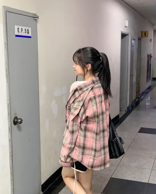 [UNISEX] Oversized Check Shirt