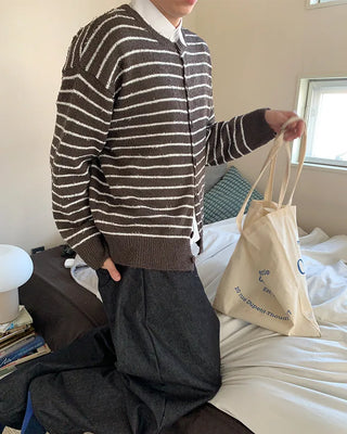 Striped Round Cardigan
