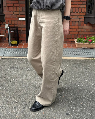 Waist bag, elastic waistband, cotton wide-leg pants