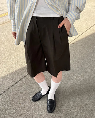 Waistband with elastic back pleats, slacks, half-pants