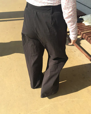 Wrap-waist nylon slacks