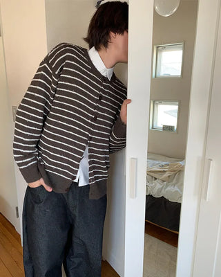 Striped Round Cardigan