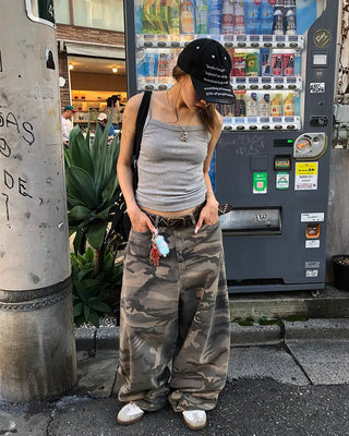 Camouflage Super Wide Cotton Pants