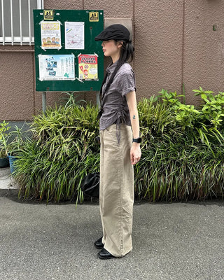 Shirring String Check Short-Sleeve Shirt