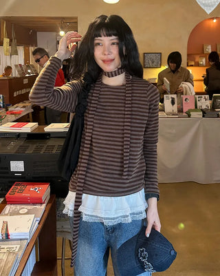 Striped scarf T-shirt