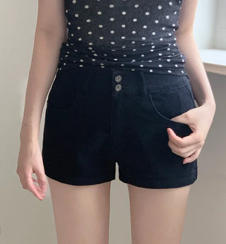 Two-button high-waisted shorts
