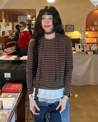 Striped scarf T-shirt
