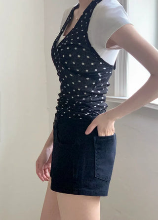 Two-button high-waisted shorts