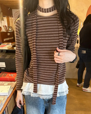 Striped scarf T-shirt