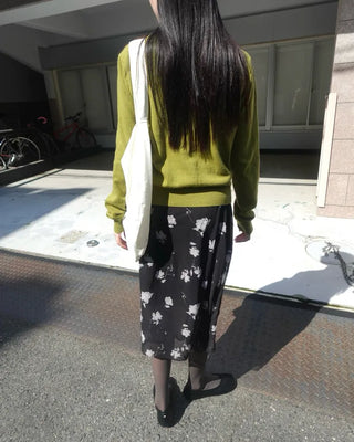Flower Chiffon Midi Skirt