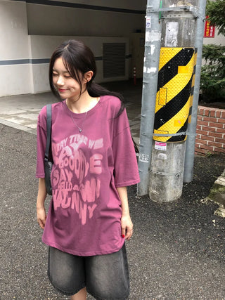 [UNISEX] Printed Oversized Short-Sleeve T-Shirt (3 colors)