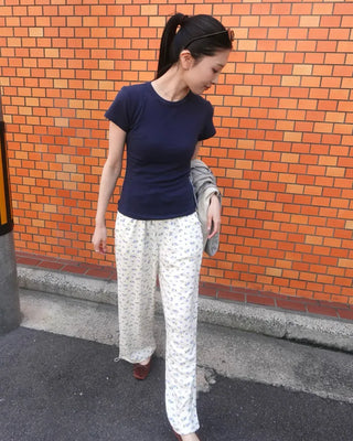 Floral Pattern Banding Pants
