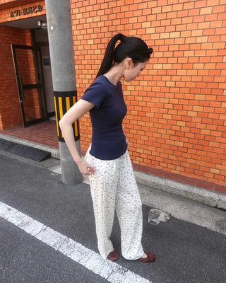 Floral Pattern Banding Pants