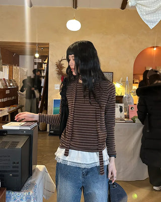 Striped scarf T-shirt