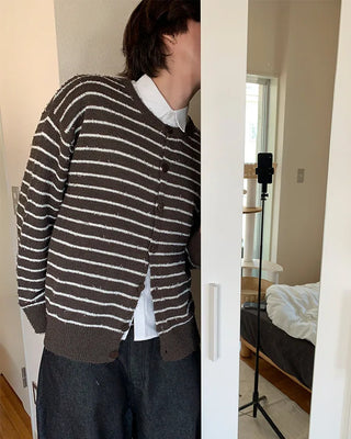 Striped Round Cardigan