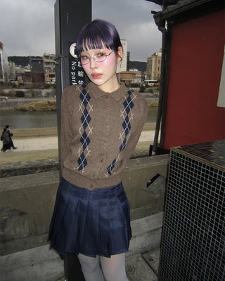 Simple pleated mini skirt