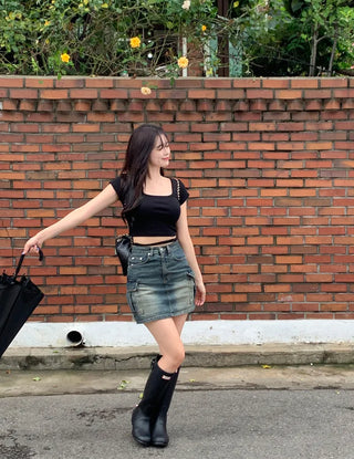Pocket Vintage Cargo Skirt