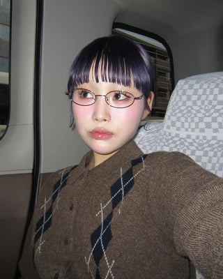 Colorful Argyle Knit Cardigan