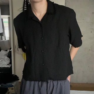 (Unisex) Tweed Short-Sleeve Shirt