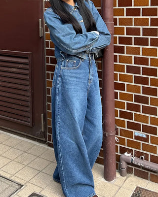 Cropped denim shirt jacket