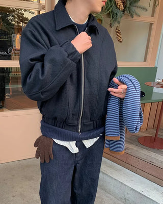Colored zipper blouson jacket